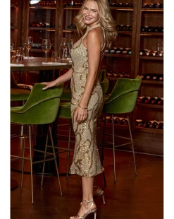 Sosandar Halterneck Sequin Midaxi Dress