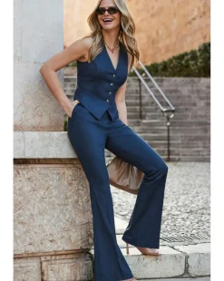 Sosandar Linen Blend Waistcoat