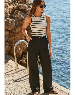 Sosandar Linen Wide Leg Trouser