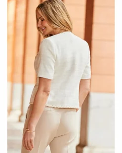 Sosandar Short Sleeve Boucle Jacket