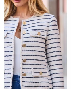 Sosandar Striped Boucle Jacket
