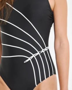 Sports Mono Piping Swimsuit