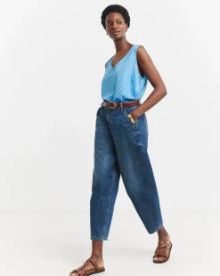 Spot Print V Neck Woven Vest