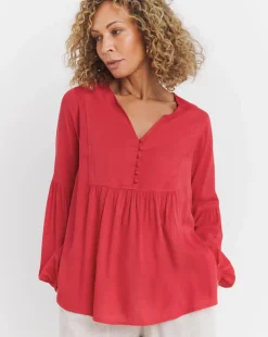 Spun Viscose Smock Top