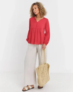 Spun Viscose Smock Top