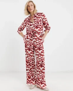 Spun Viscose Wide Leg Trousers