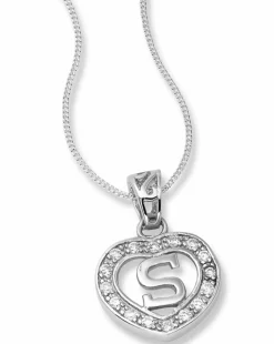 Sterling Silver & Cubic Zirconia Initial Heart Pendant