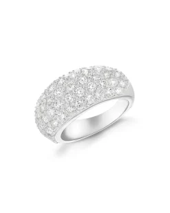 Sterling Silver CZ Pave Dome Ring