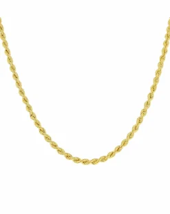 Sterling Silver GP Hollow Rope Necklace