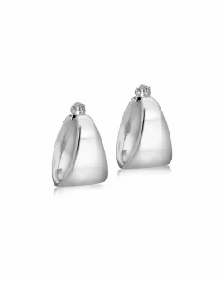 Sterling Silver Graduated Electroform Creole Earrings