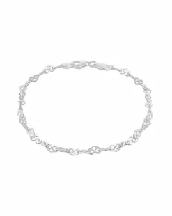 Sterling Silver Heart Link Bracelet