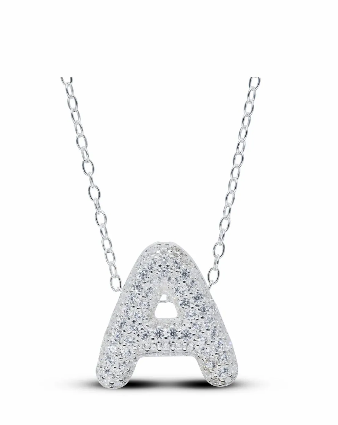 Sterling Silver 15mm Initial Necklace