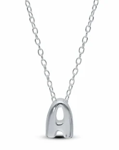 Sterling Silver 9mm Initial Necklace