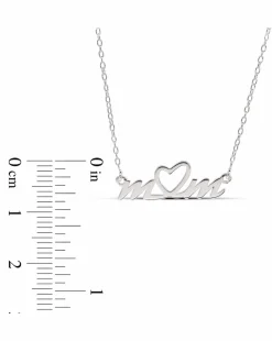 Sterling Silver Mum Necklet with central Heart