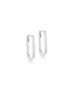 Sterling Silver Rectangular Hoop Earring