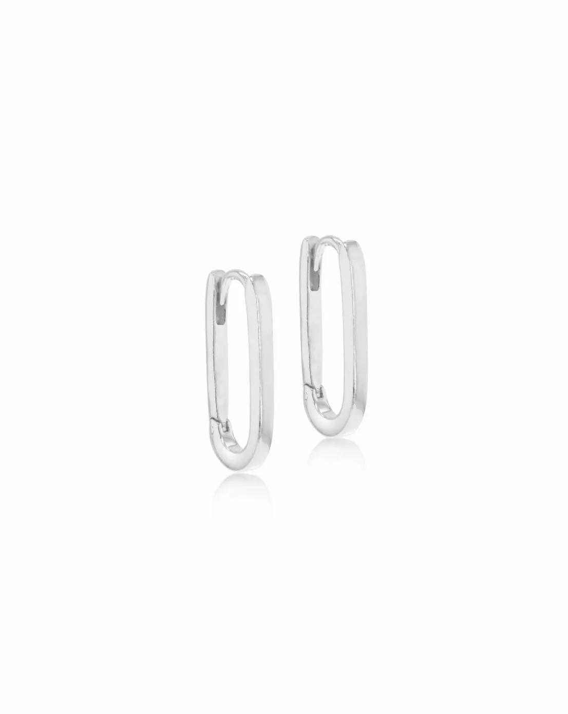Sterling Silver Rectangular Hoop Earring