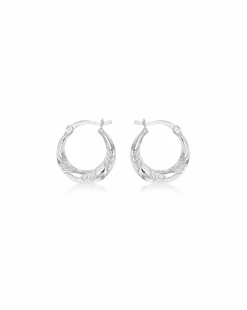 Sterling Silver Rope Hoop Earrings
