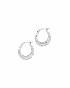 Sterling Silver Rope Hoop Earrings