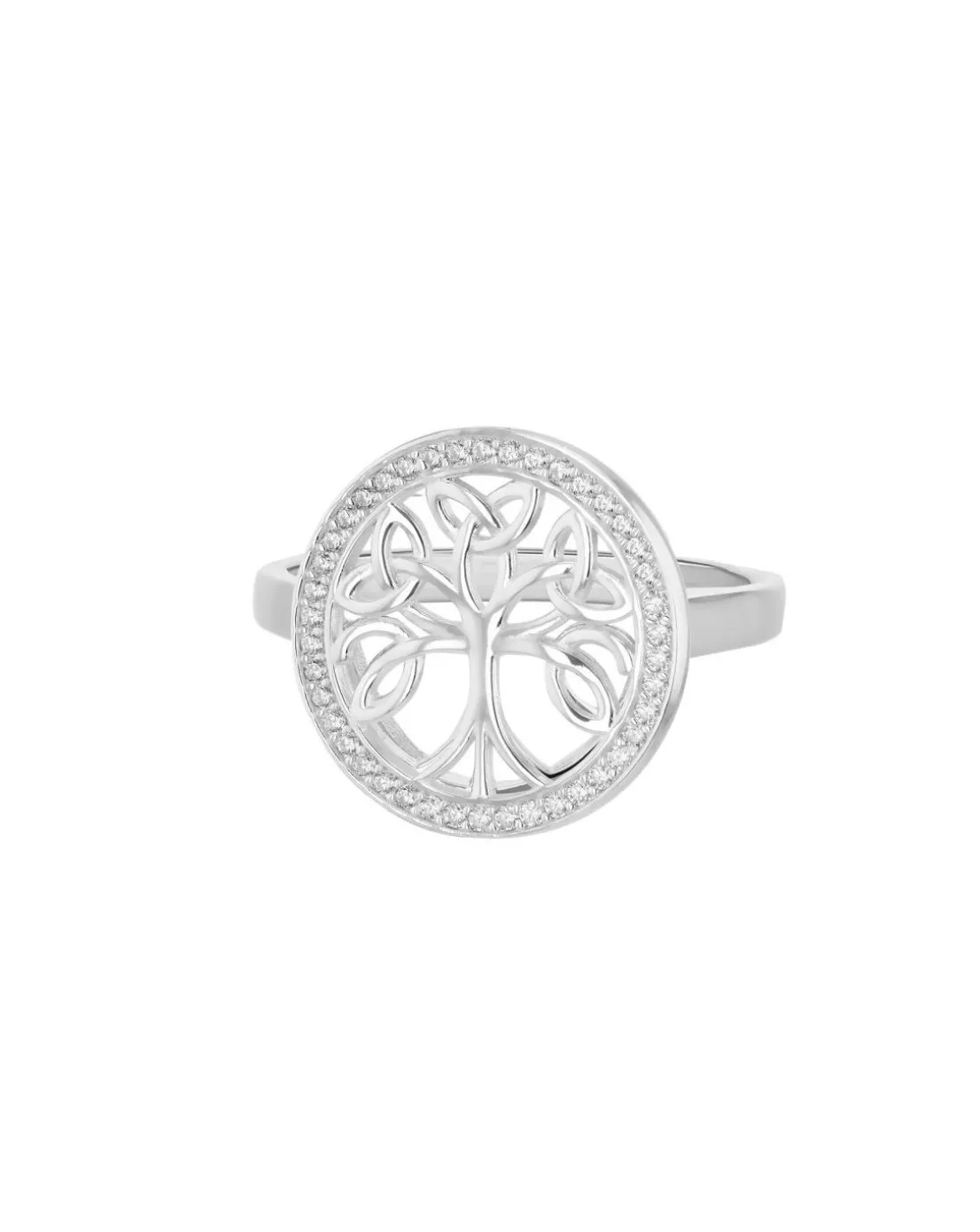 STERLING SILVER TREE OF LOVE CZ RING