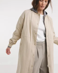 Stone Longline Bomber Jacket