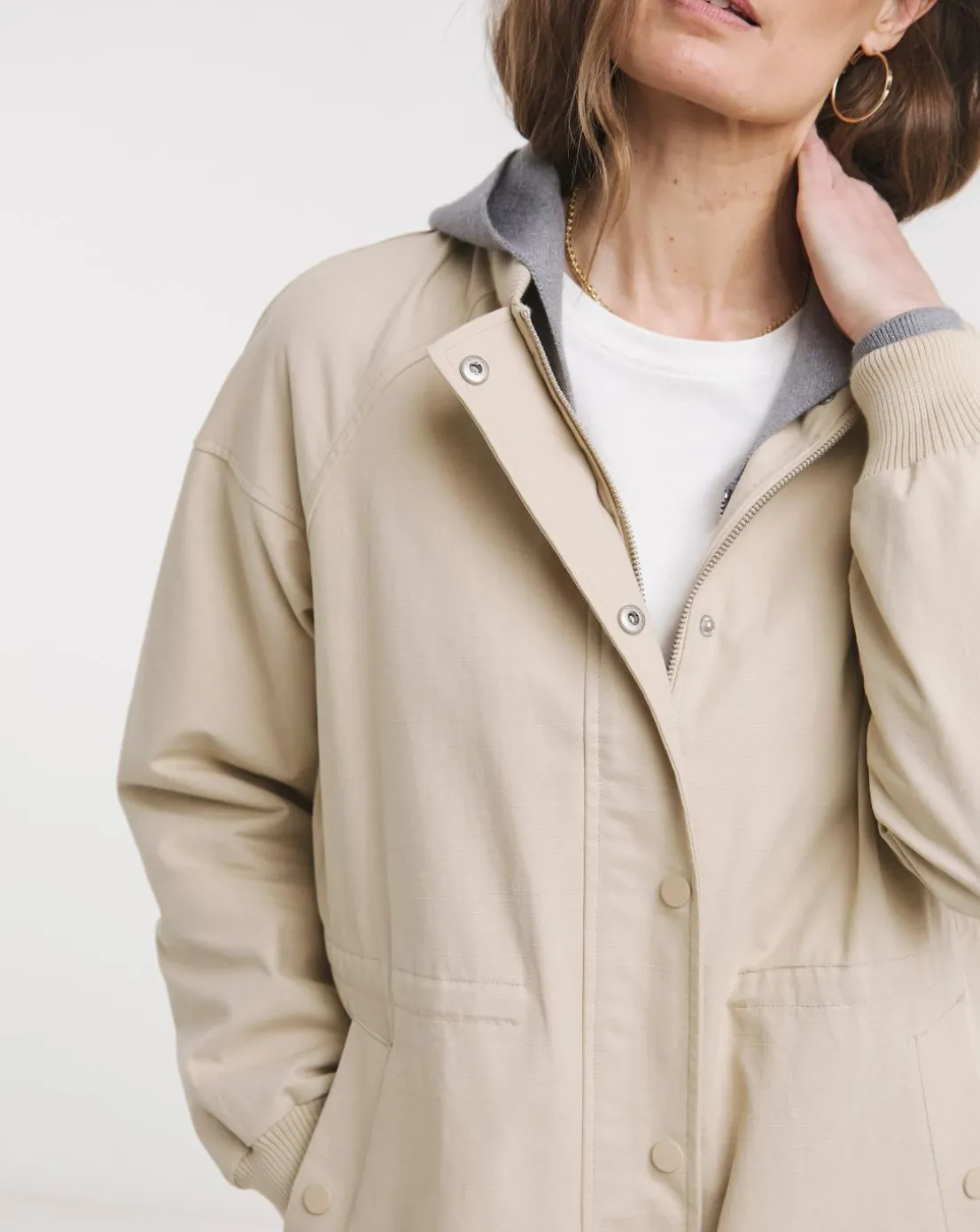 Stone Longline Bomber Jacket