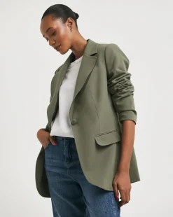 Straight Fit Twill Blazer