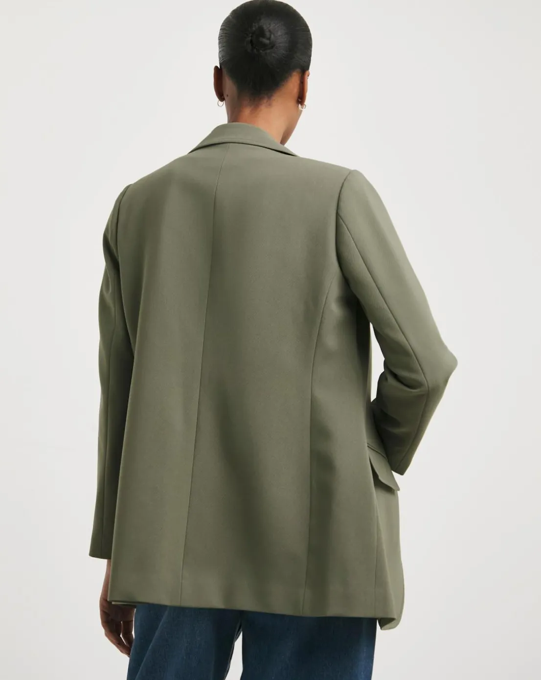 Straight Fit Twill Blazer