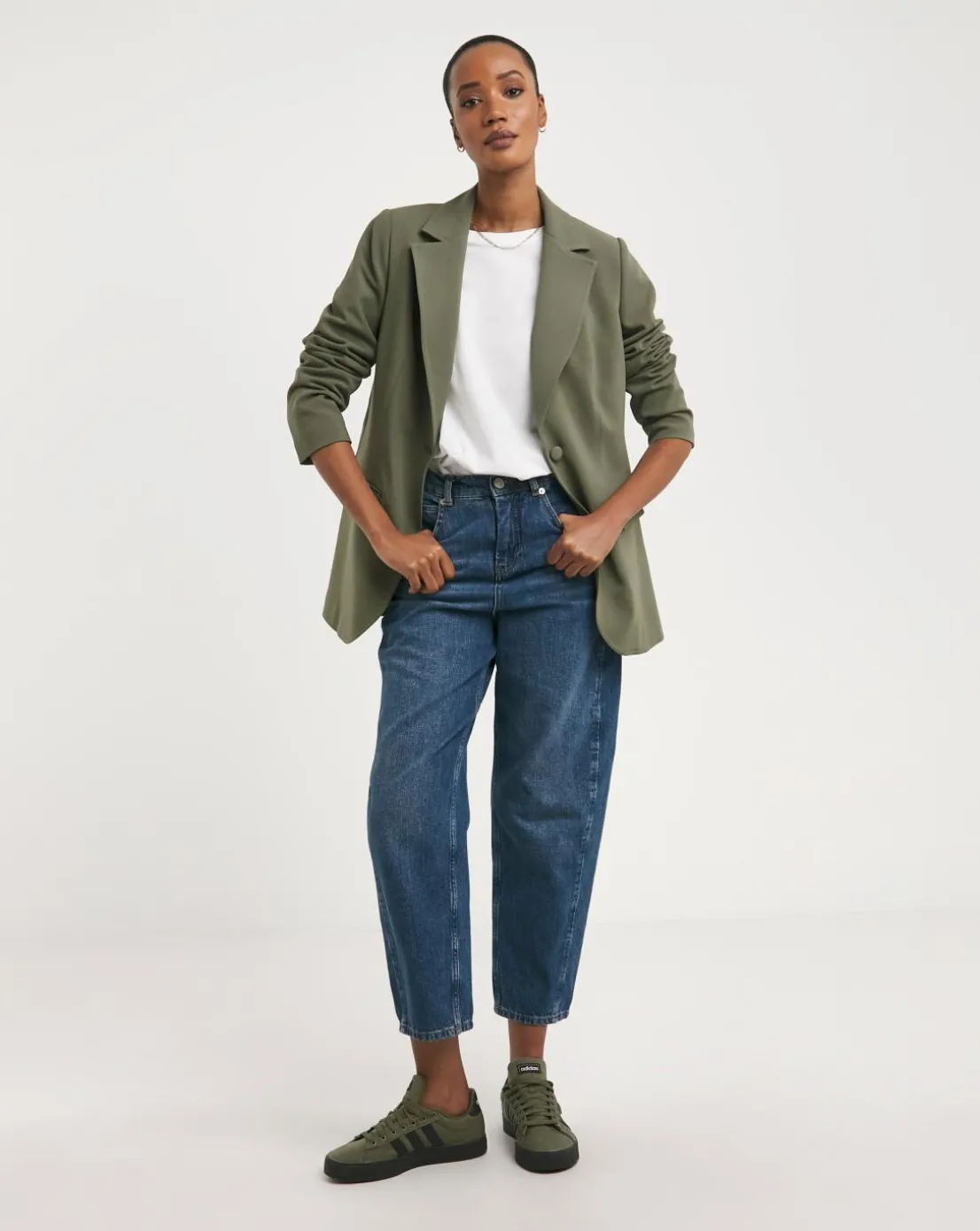 Straight Fit Twill Blazer