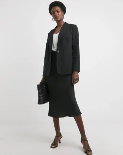 Stretch Poplin Single Breasted Blazer