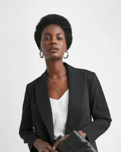 Stretch Poplin Single Breasted Blazer