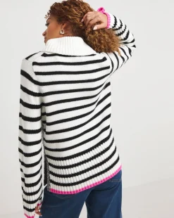 Stripe Detachable Collar Jumper