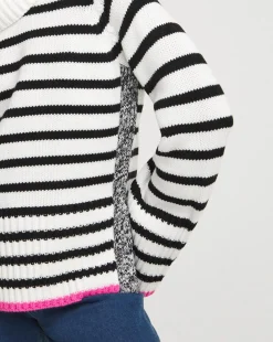 Stripe Detachable Collar Jumper