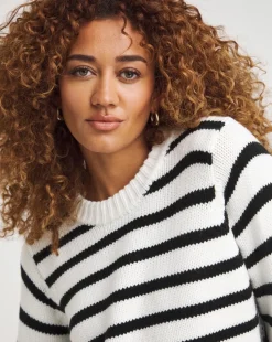 Stripe Detachable Collar Jumper