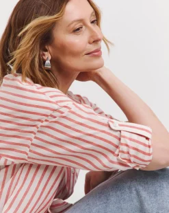 Stripe Oversized Shirt with Tab Detail