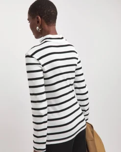 Stripe Turtle Neck Long Sleeve Top