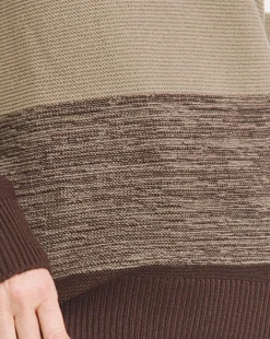 Stripe V Neck Curved Hem Tunic