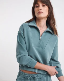 Sweaty Betty Sand Wash Funnel Neck Half Zip