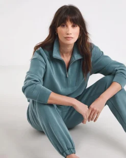 Sweaty Betty Sand Wash Funnel Neck Half Zip