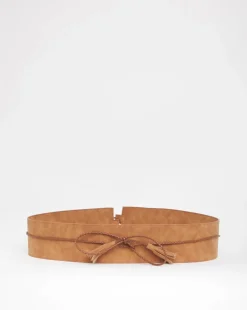 Tan Tassle Tie Waist Belt
