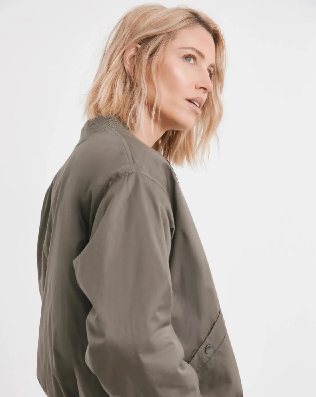 Taupe Bubble Hem Bomer