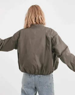 Taupe Bubble Hem Bomer