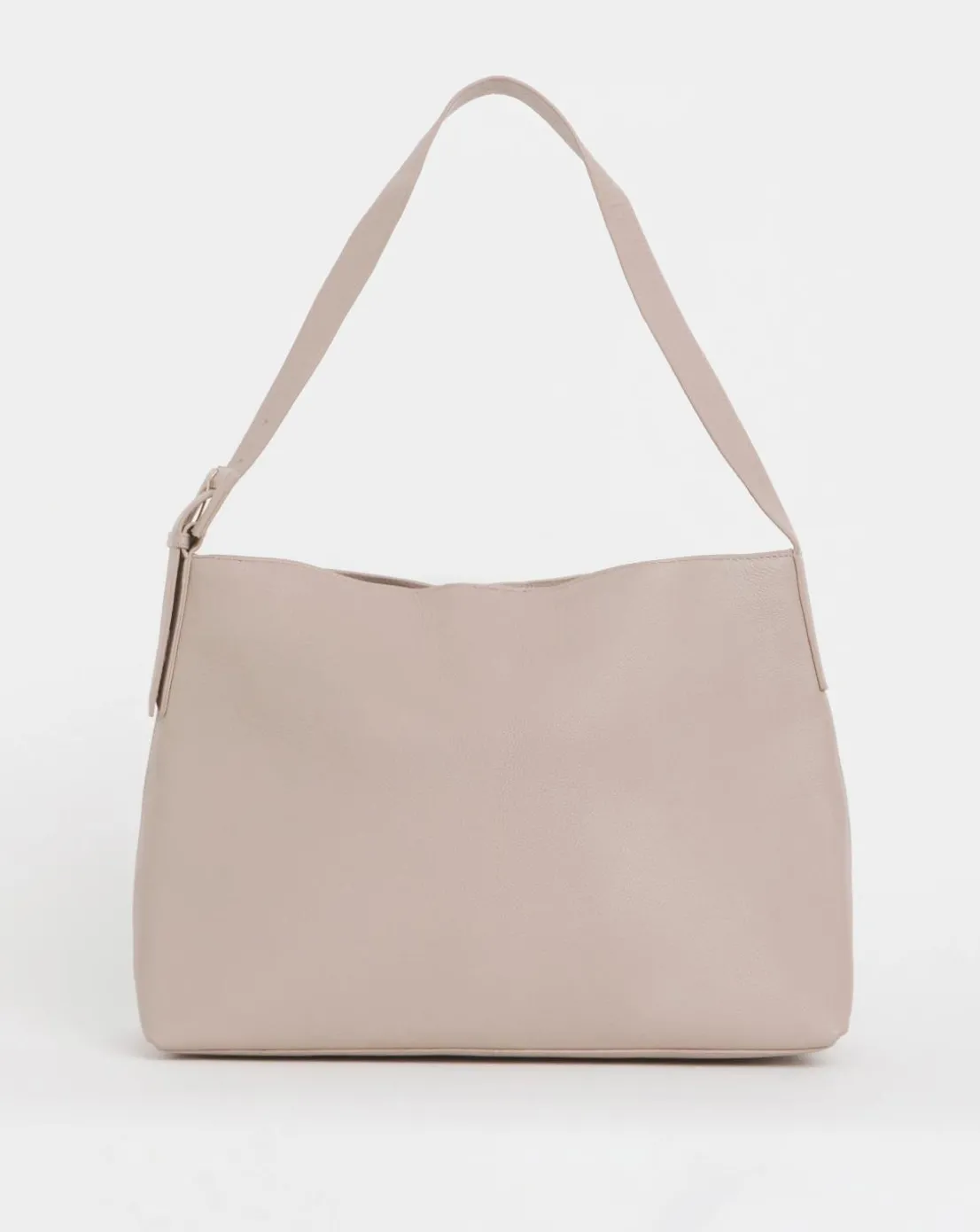 Taupe Real Leather Tote Bag