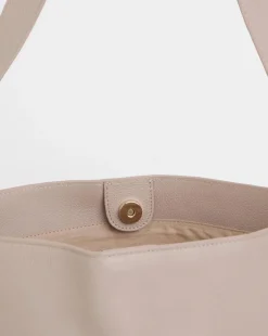 Taupe Real Leather Tote Bag