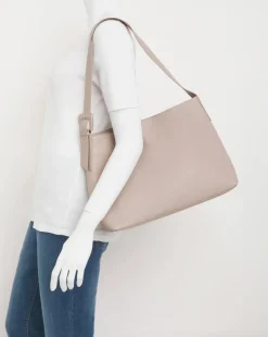Taupe Real Leather Tote Bag