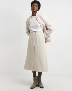 Taupe Utility A line Maxi Skirt