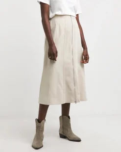 Taupe Utility A line Maxi Skirt