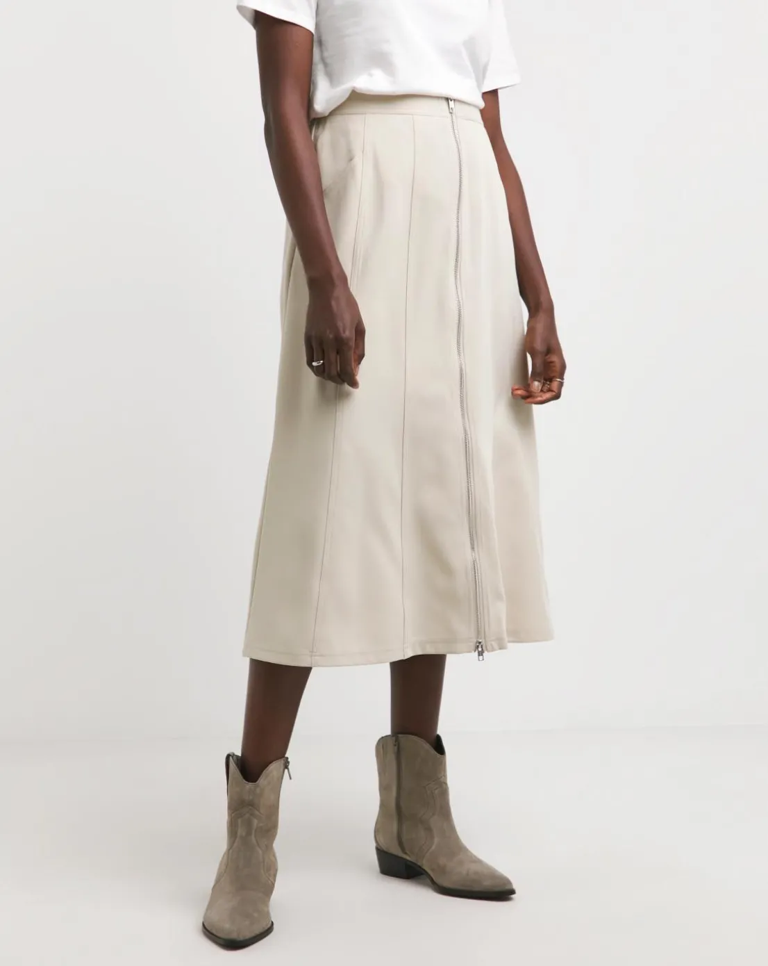 Taupe Utility A line Maxi Skirt