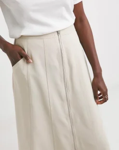 Taupe Utility A line Maxi Skirt