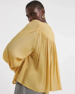 Textured Batwing Top