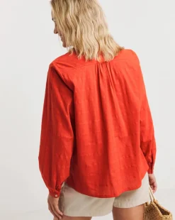 Textured Cotton Blouse